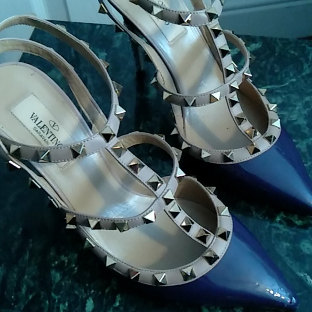 Valentino studded heels royal purple size 38 1/2
